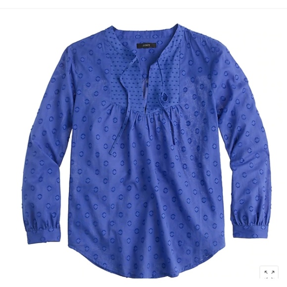 3/$25 J CREW Double-dot bib Cotton Blouse top - Picture 2 of 7